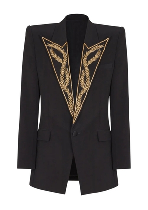 Balmain embroidered-collar blazer - Black
