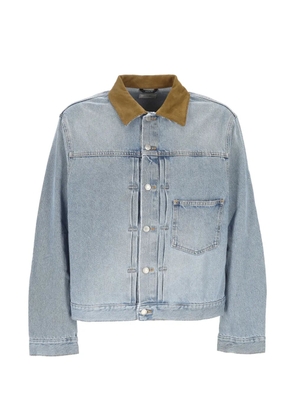 Haikure corduroy collar cotton jacket - Blue