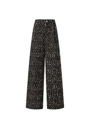 Edward Achour Paris patterned wide-leg trousers - Black