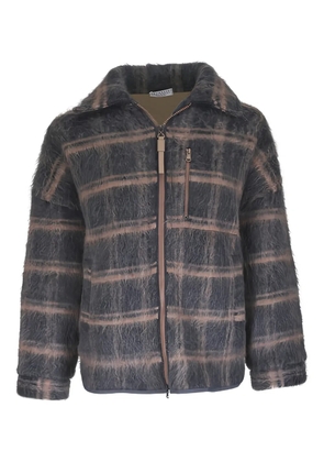 Brunello Cucinelli check jacket - Grey