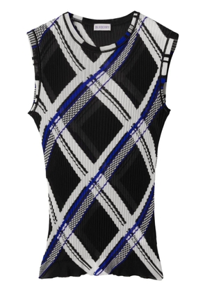 Burberry checked silk top - Black