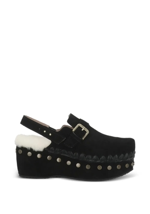 Mou buckle-detail leather mules - Black