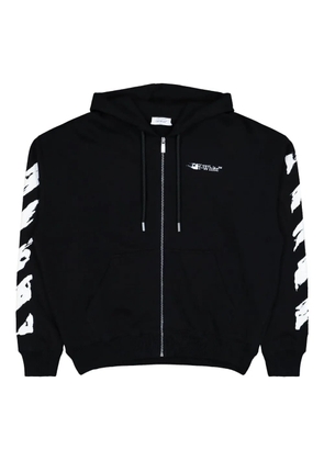 Off-White arrow-print zip-up hoodie - Black