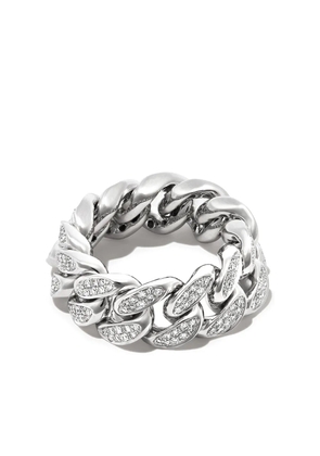 SHAY 18K white gold diamond flat-link ring - Silver