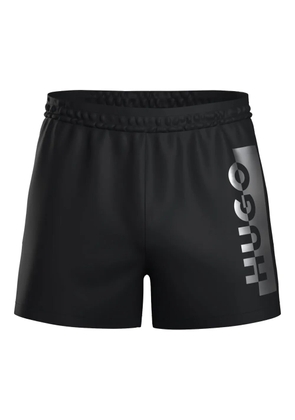 HUGO logo-detail drawstring swim shorts - Black