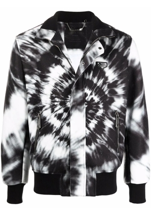 Philipp Plein tie-dye print bomber jacket - Black