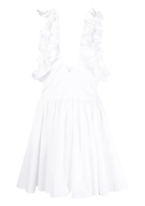 MSGM ruffled-sleeve flared dress - White