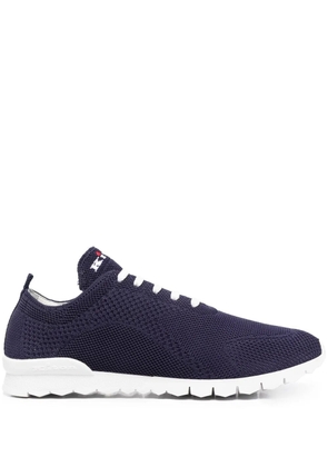 Kiton logo-embroidered knit sneakers - Blue