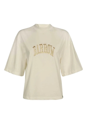 BARROW embroidered-bear cotton t-shirt - Neutrals