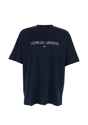 Giorgio Armani logo-print cotton T-shirt - Blue