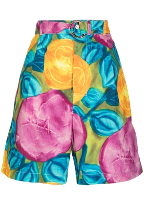 Marni floral-print belted-waist shorts - Multicolour