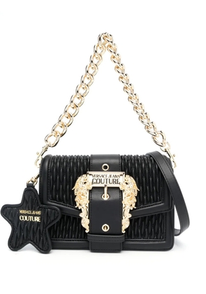Versace Jeans Couture Baroque-buckle quilted shoulder bag - Black