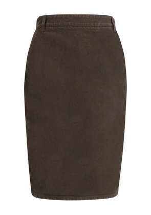 Saint Laurent cotton midi skirt - Brown