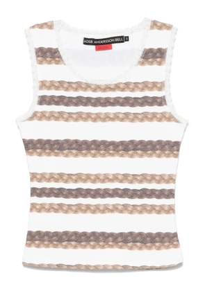 Andersson Bell hair braid-stripe tank top - White