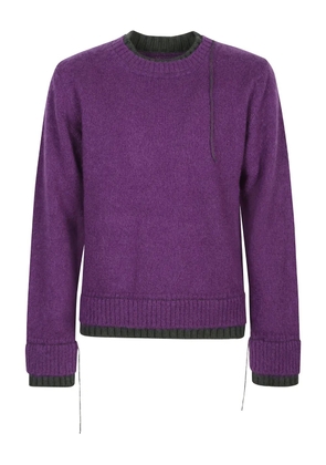 sacai double-layered ribbed sweater - Purple