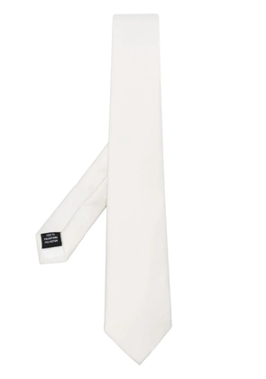 Tagliatore satin-finish pointed tie - White