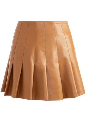 alice + olivia Carter faux leather pleated skirt - Brown