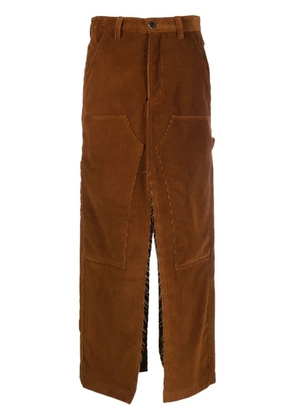 MERYLL ROGGE slit corduroy maxi skirt - Brown