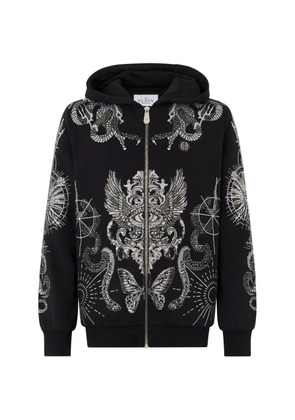 Philipp Plein long-sleeve zip-fastening hoodie - Black