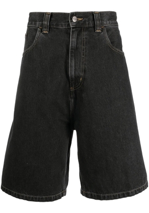 Carhartt WIP logo-patch wide-leg denim shorts - Black