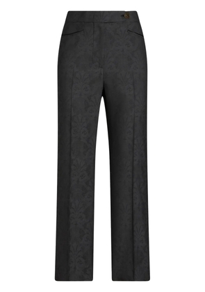 ETRO floral-jacquard trousers - Grey