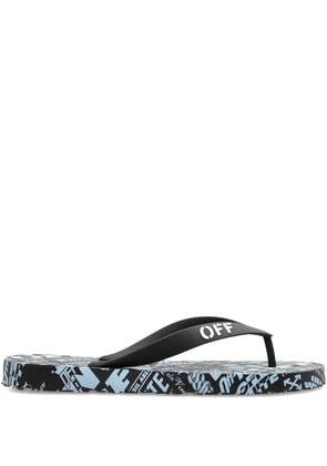 Off-White logo-print flip-flops - Black