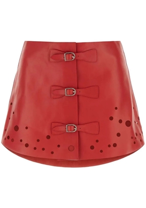Durazzi Milano perforated leather miniskirt - Red