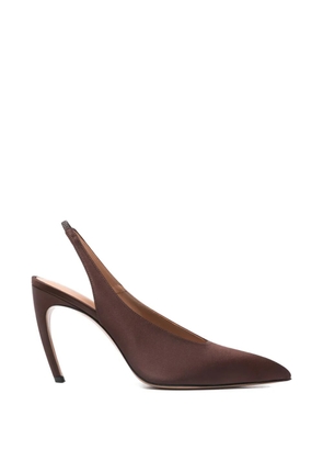 The Attico Viper pointed slingback pumps - Brown