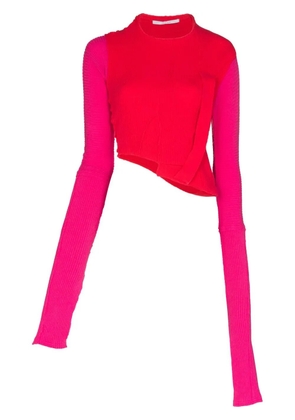 Talia Byre asymmetric ribbed-knit jumper - Pink