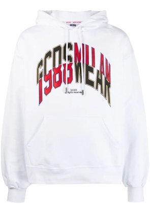 GCDS logo-print cotton hoodie - White