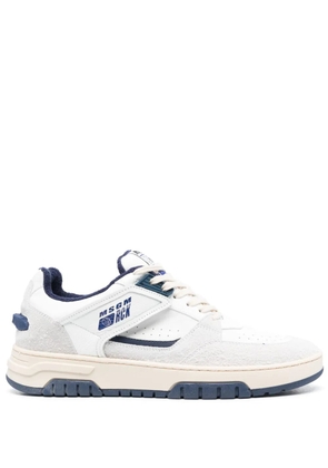 MSGM colour-block panelled leather sneakers - White