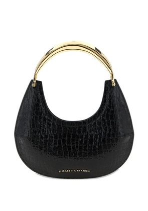 Elisabetta Franchi crocodile-print half-moon shoulder bag - Black