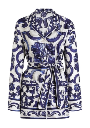 Dolce & Gabbana Majolica-print belted top - Blue
