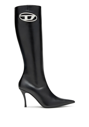 Diesel D-Venus logo-plaque leather boots - Black