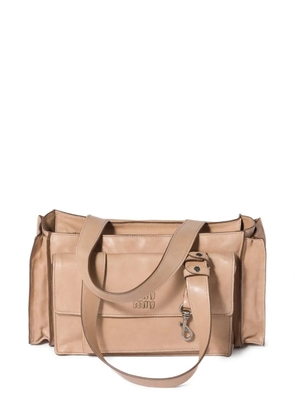 Miu Miu Utilitaire leather shoulder bag - Neutrals