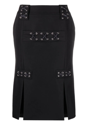 Alessandra Rich lattice-embellished midi skirt - Black