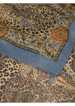ETRO paisley animal-motif scarf - Neutrals