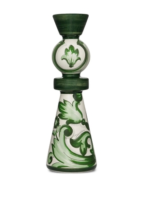Dolce & Gabbana large floral-print candle holder - Green