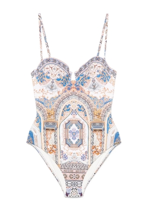 Camilla underwire-cup swimsuit - White