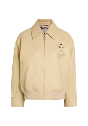 AN-Y1 embroidered-detail jacket - Neutrals