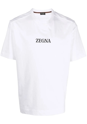 Zegna logo-print crew-neck T-shirt - White