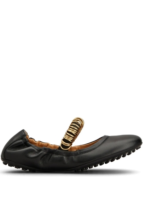 Tod's ring-detail ballerina shoes - Black