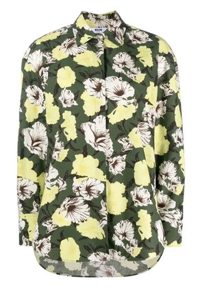 MSGM floral-print long-sleeve shirt - Green