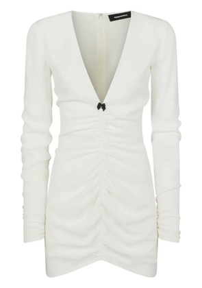 DSQUARED2 V-neck gathered minidress - White