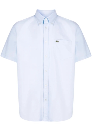 Lacoste logo-patch cotton shirt - Blue