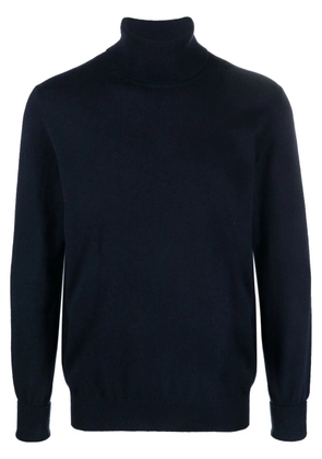 Ballantyne logo-embroidered roll-neck cashmere jumper - Blue