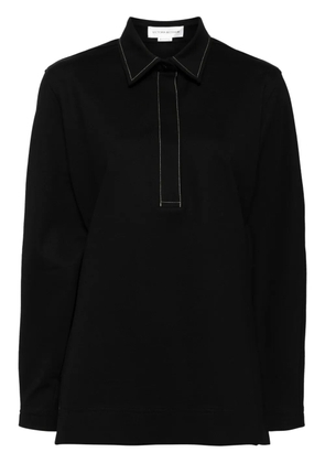 Victoria Beckham decorative-stitching polo top - Black