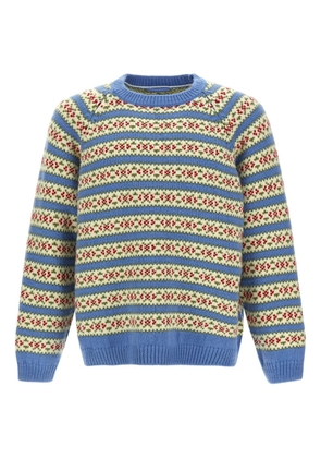 BODE Wedgewood striped-pattern sweater - Blue