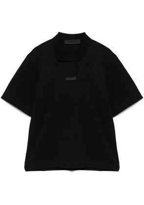 FEAR OF GOD ESSENTIALS piqué cropped polo top - Black