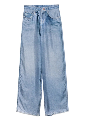 Pierre-Louis Mascia Aloe floral print trousers - Blue